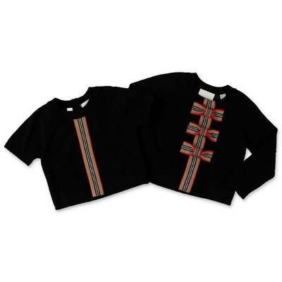 Burberry black pure merino wool MINI-CORINA set