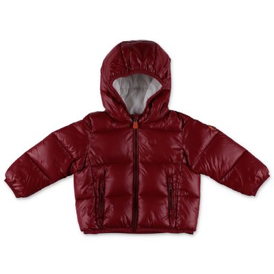 Save the Duck red nylon down jacket with hood