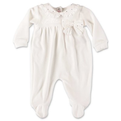 Miss Blumarine white cotton chenille romper