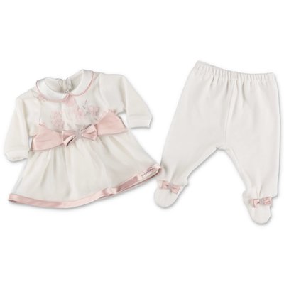 Modì white cotton chenille dress with gaiter
