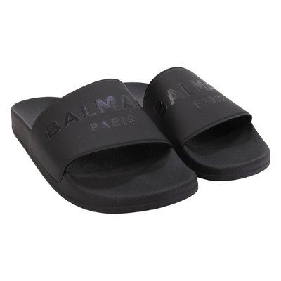 Balmain black logo detail sandals