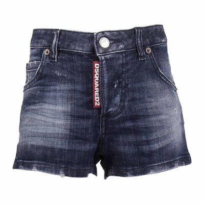 DSQUARED2 logo detail stretch cotton denim vintage effect shorts
