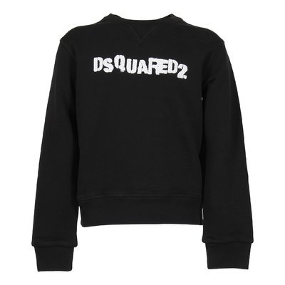 DSQUARED2 black logo detail cotton sweatshirt